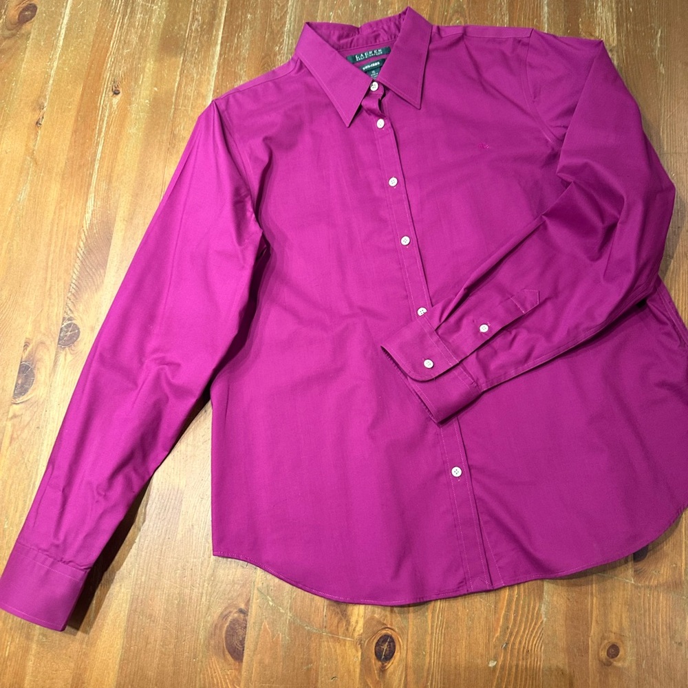 EUC Lauren Ralph Lauren Non Iron 100% Cotton Shirt XL